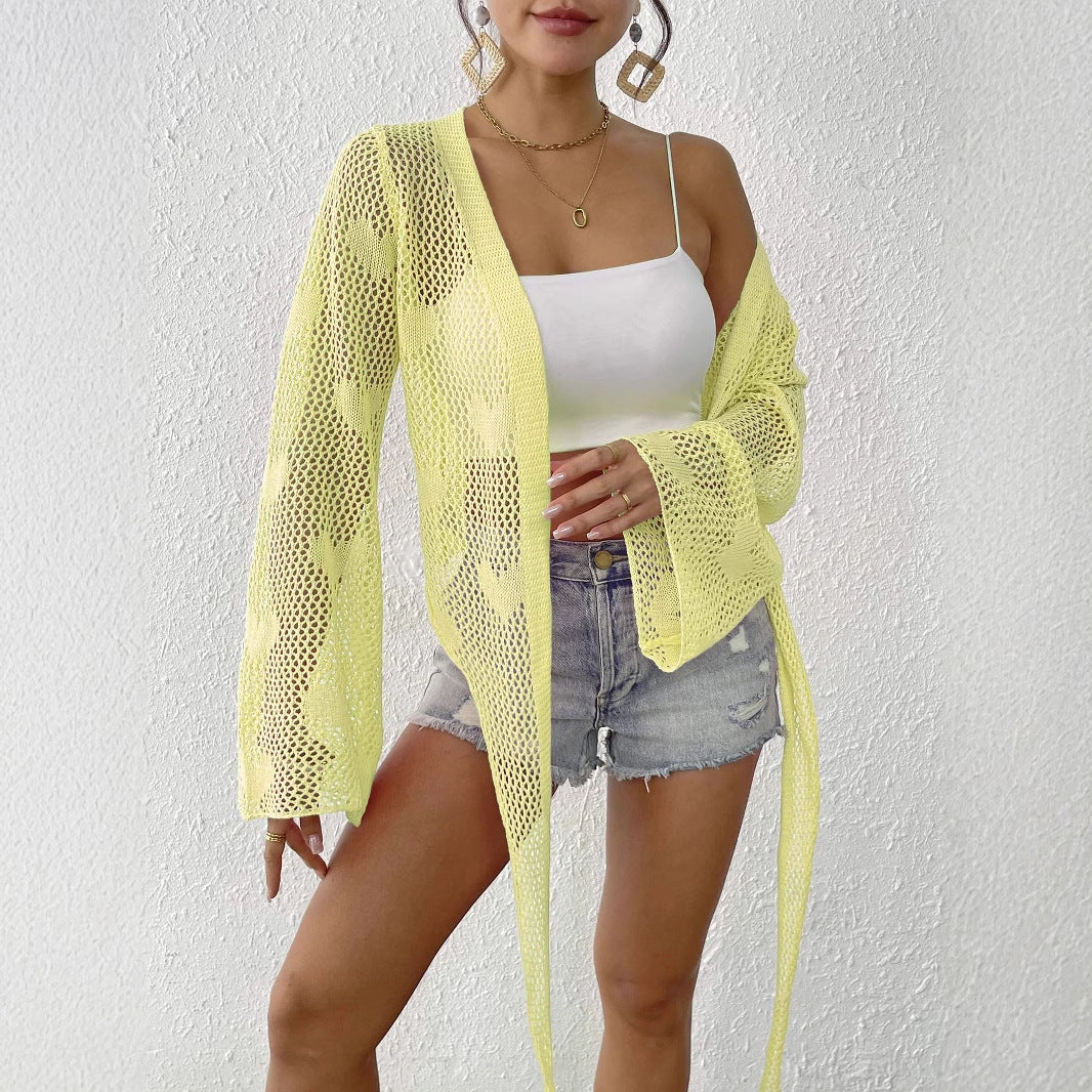 Dame Hækle Strand Cover-Up Cardigan Stilla