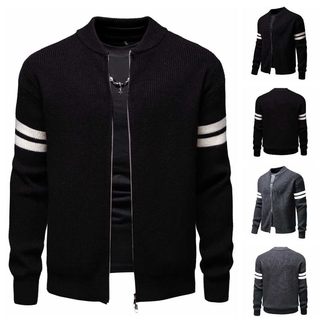 Herre Ribbetrøje Zip-Up Fritidscardigan Stilla