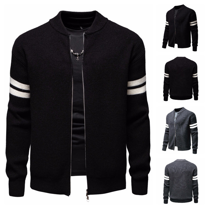 Herre Ribbetrøje Zip-Up Fritidscardigan Stilla