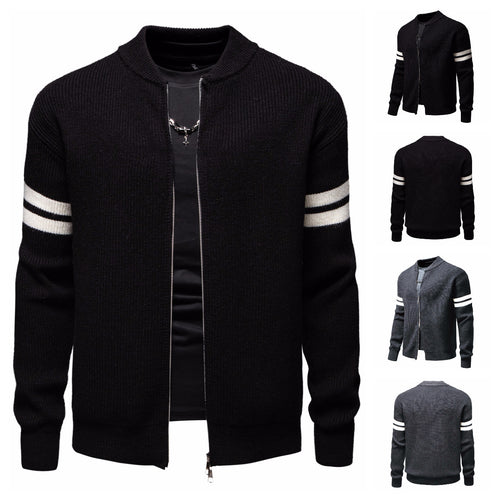 Herre Ribbetrøje Zip-Up Fritidscardigan Stilla