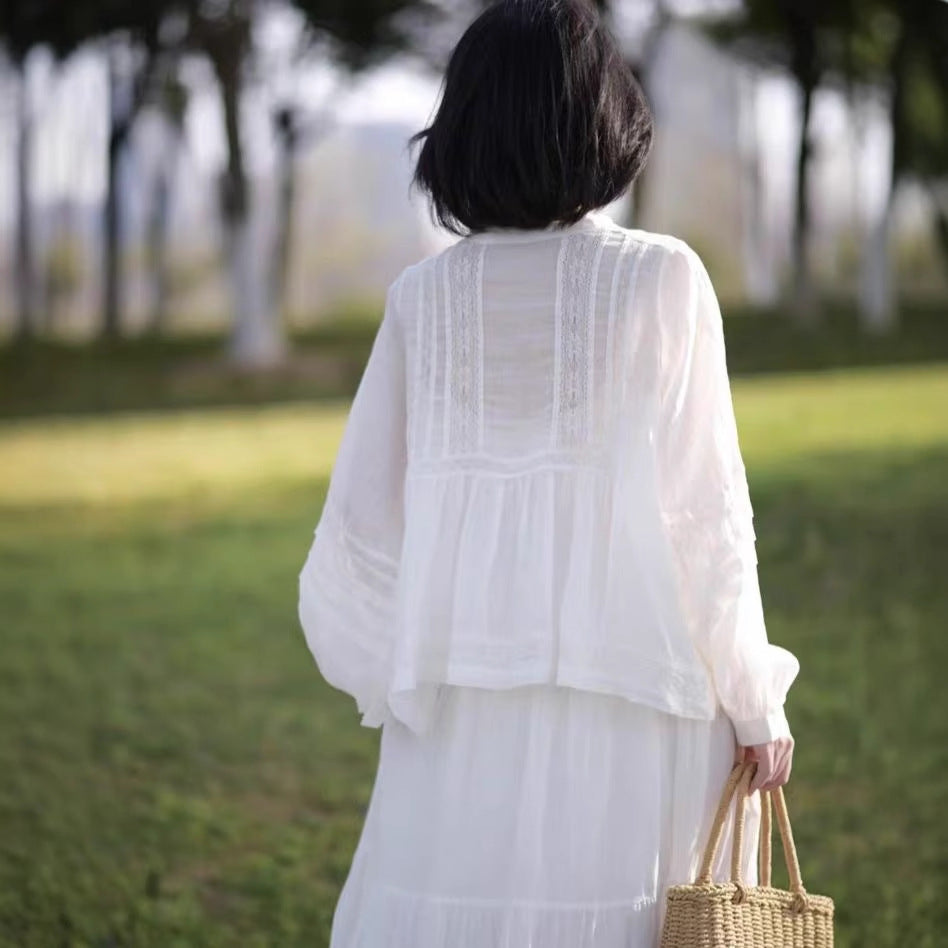 Femme Elegante Broderet Bluse Stilla