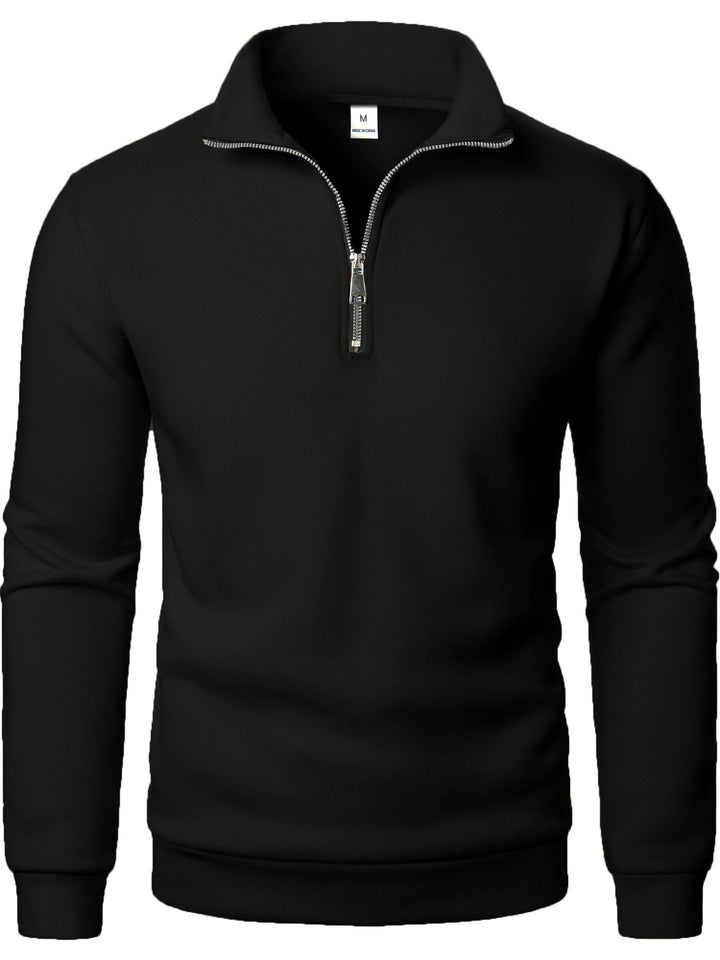 Herre fleece pullover med praktisk stående krave og lynlås Skovae