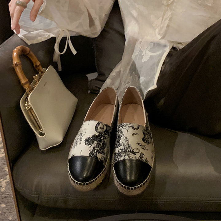 Femme Floral Print Espadrille Slip-On Sko Stilla