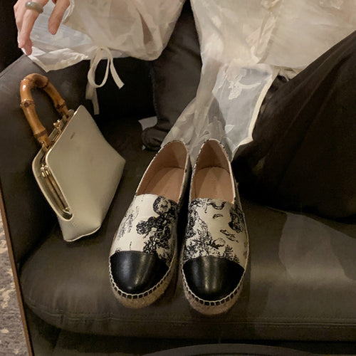 Femme Floral Print Espadrille Slip-On Sko Stilla