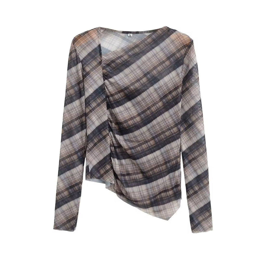 Femme Draped Ternet Bluse Stilla