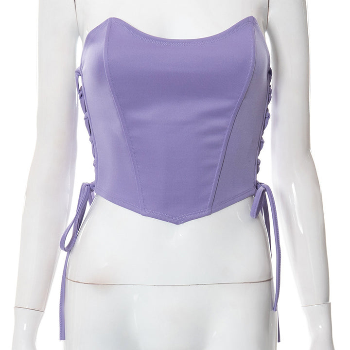 Dame Crop Top med elegant snøre design Stilla