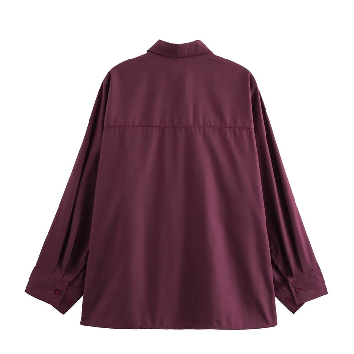 Femme Oversized Knap-Op Bluse Stilla