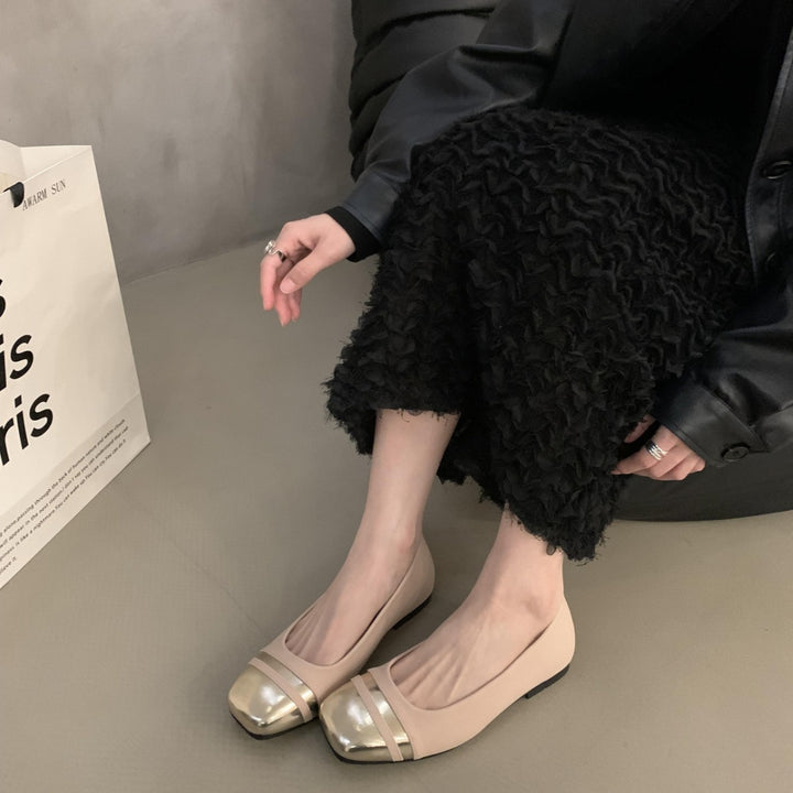 Damer Elegante Bløde Sædafleksible Ballerinas med Metallic Accent Stilla