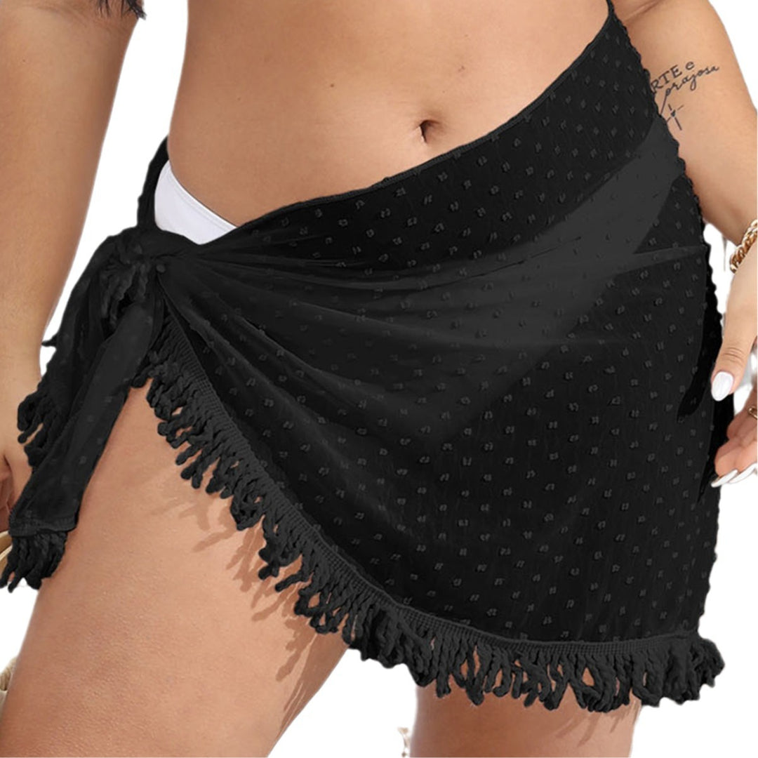 Dame elegant Strand-Sarong med moderne frynser og hulmønster Stilla