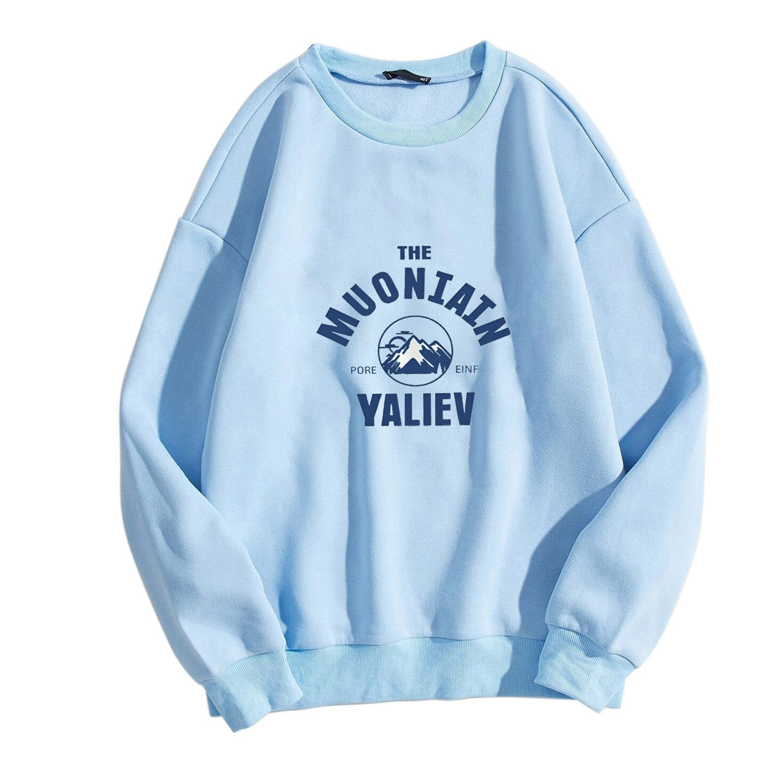 Kvinders hyggelige sweatshirt med front bjergmotiv Skovae