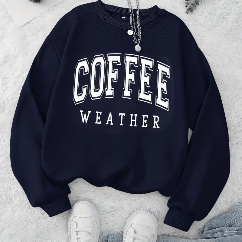 Kvinders sweatshirt med et fashionabelt Coffee Weather print Stilla