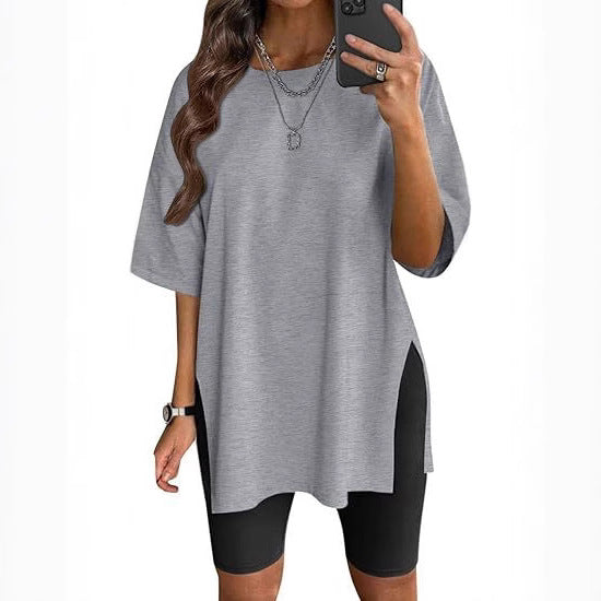 Dame Oversize T-shirt med sideslids Stilla