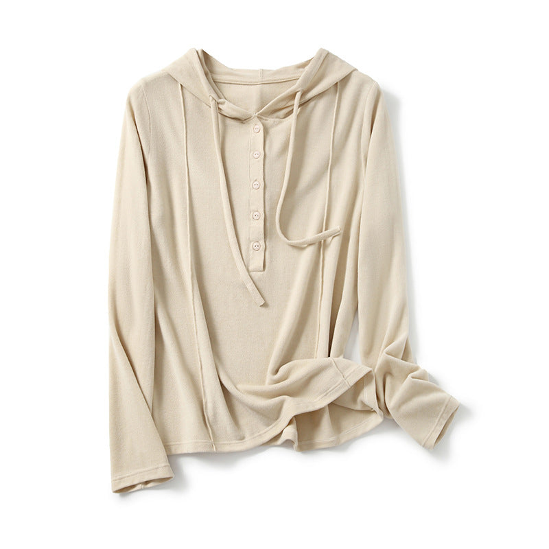 Femme Button-Up Hoodie Let Pullover Stilla