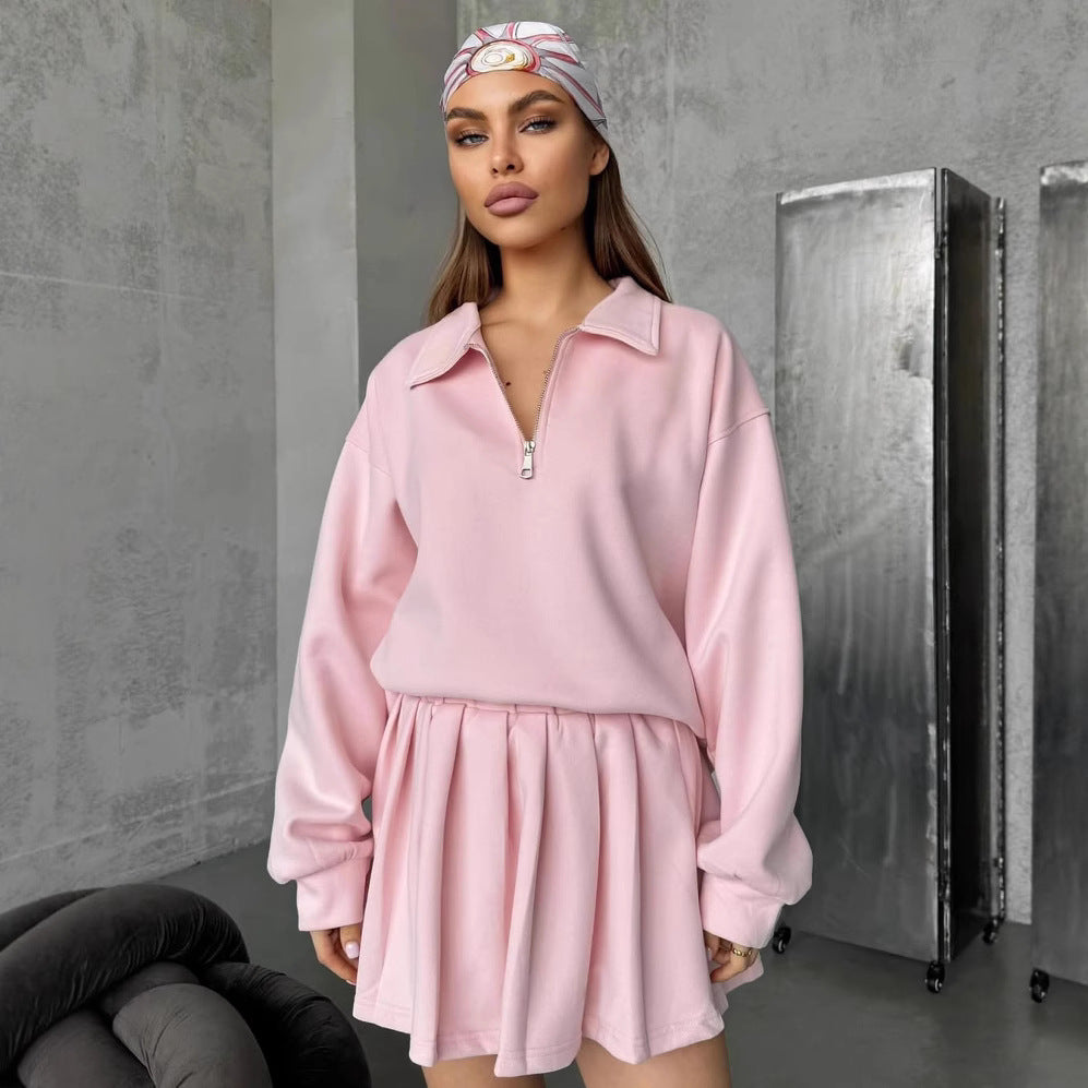 Dame sporty sweater med lynlås Stilla