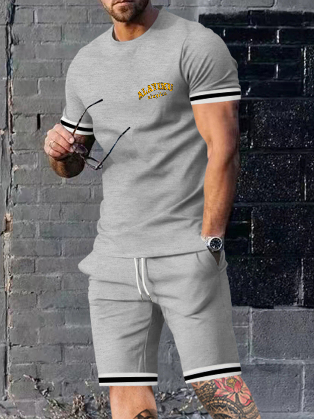 Herrer Sports T-Shirt og Shorts Sæt Stilla