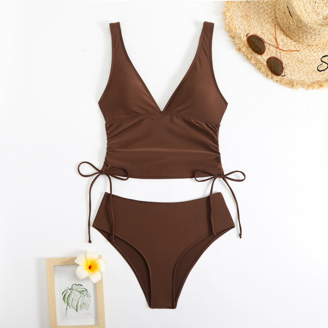 Dame Rynk Høj Talje Bikini Sæt Stilla