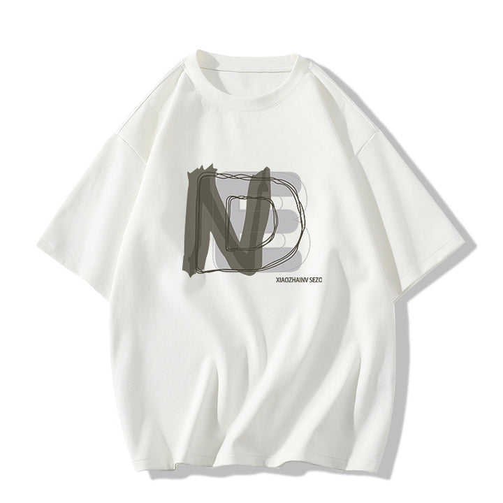 Dame Oversized T-shirt med kreativ grafisk print Stilla