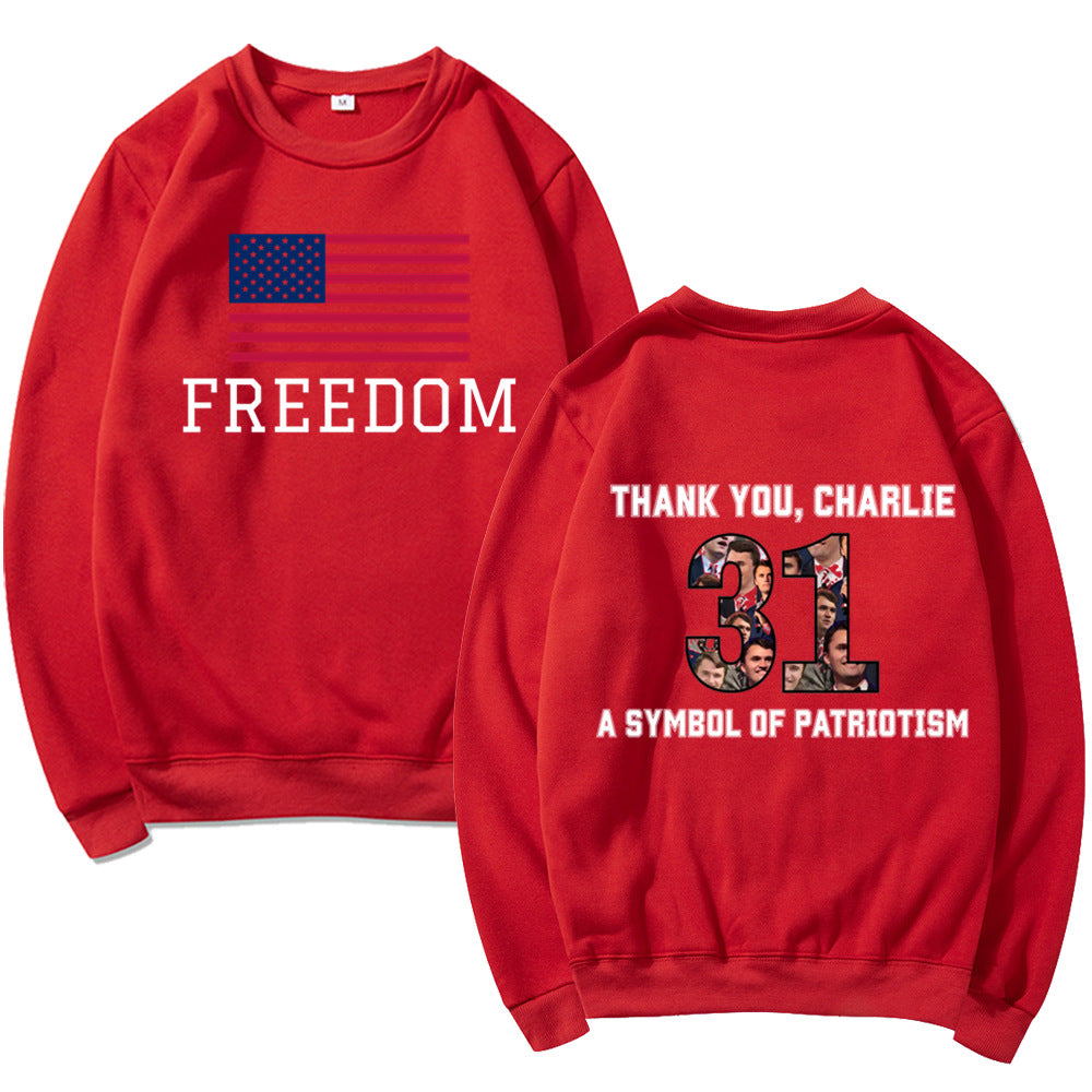 Kvinders sweatshirts med patriotisk tryk og blødt materiale Stilla