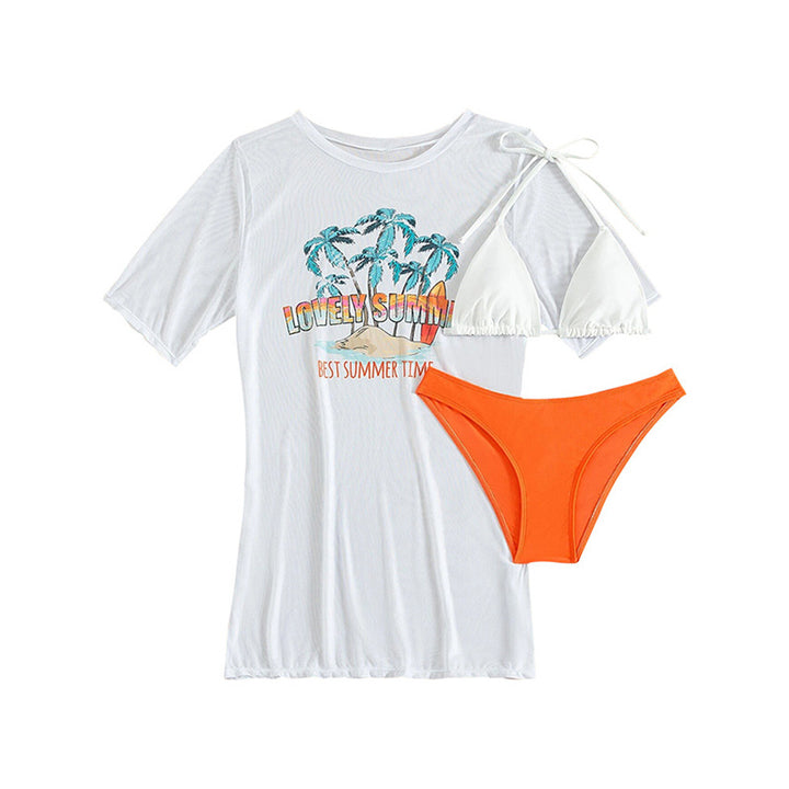 Dame Surf-Style T-shirt med lange ærmer og moderne print Stilla