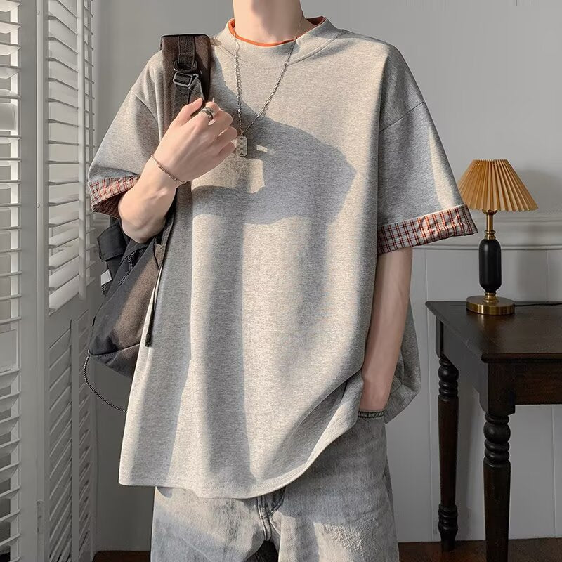 Herrer Oversized T-shirt med moderne kontrastdesign og afslappet pasform Stilla
