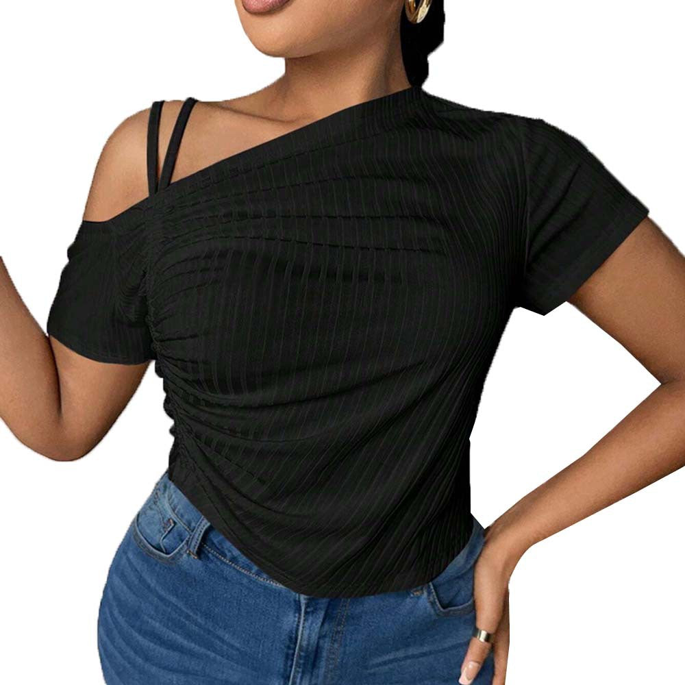 Dame Oversized T-shirt med asymmetrisk snit og rygfældning Stilla