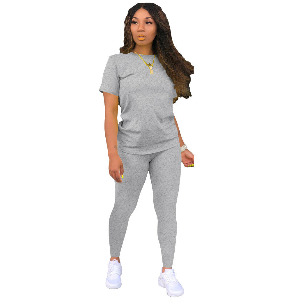 Dame Sporty Sæt med behagelig T-shirt og tætsiddende leggings Stilla
