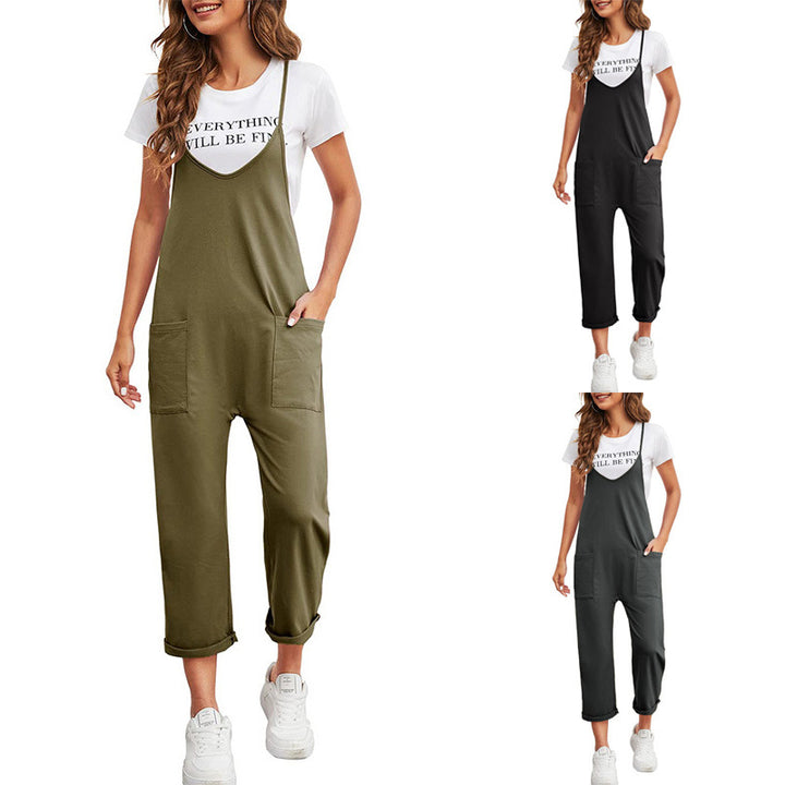 Dame Casual Overall med justerbare stropper og lommer Stilla