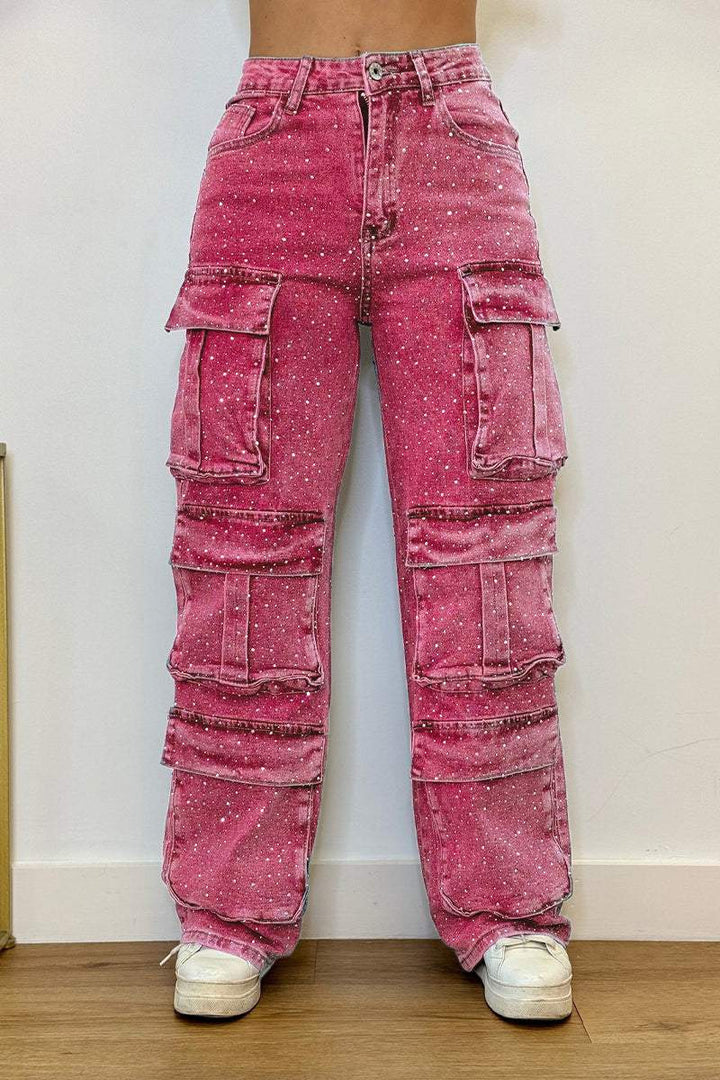 Dame Cargo Jeans med praktiske lommer og afslappet snit Stilla