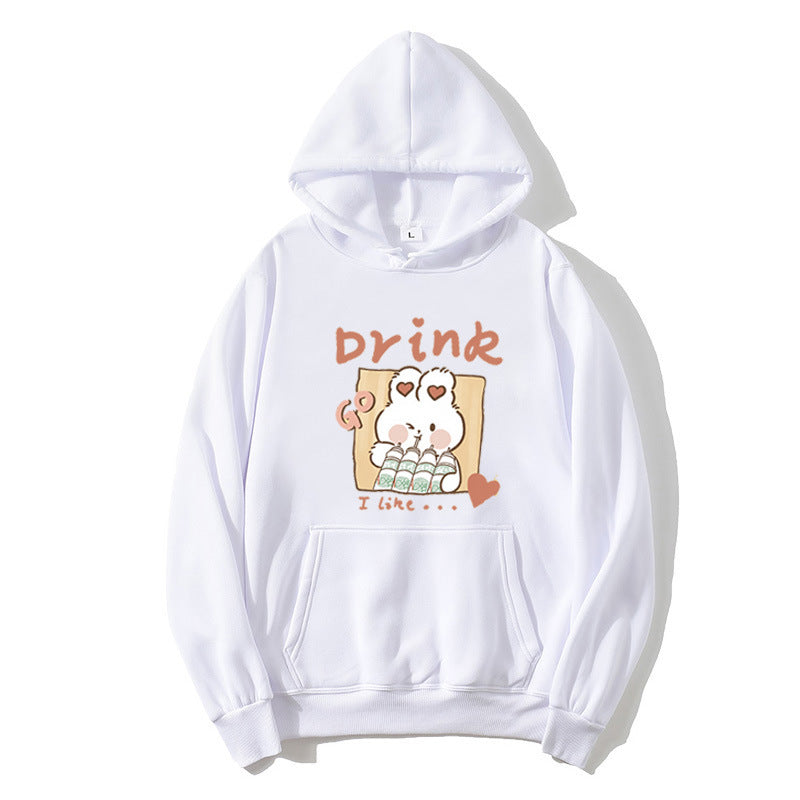 Kvinders hoodie med sødt kattemotiv Skovae