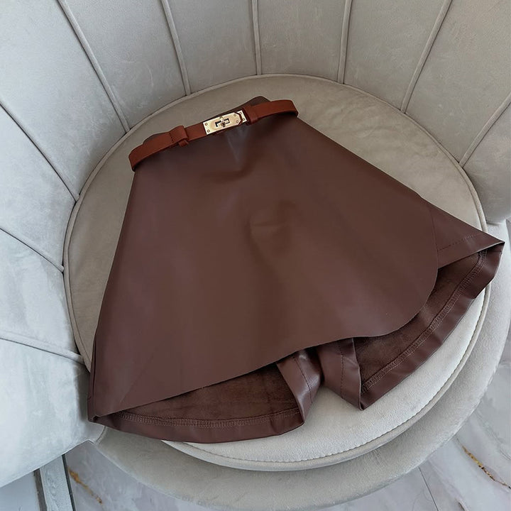 Dame Elegant Wrap nederdel med stilfuld bælte Stilla