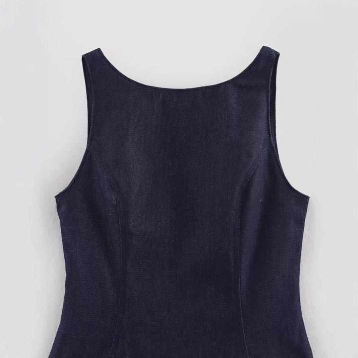 Damer Smart Fit-and-Flare Kjole med raffineret Faldskørt og elegant Rund-udskæring Stilla