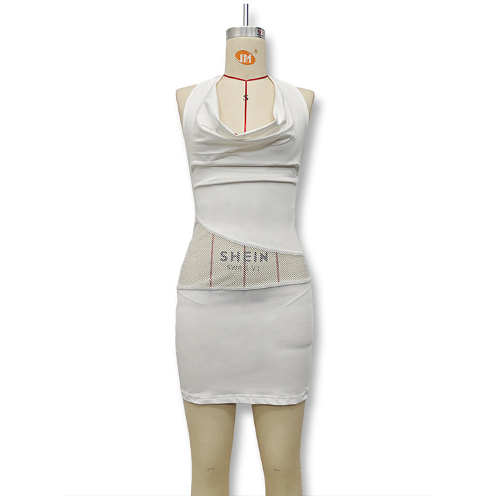 Dame Figurtilpasset Minikjole med elegant Halterneck og raffineret Drapering Skovae