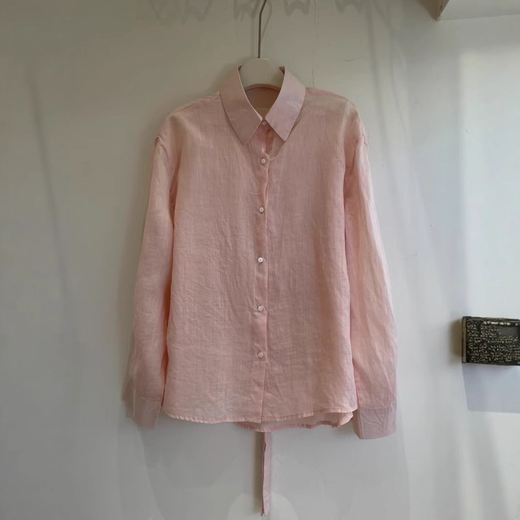 Femme Elegant Lagdeling Linned Kjole Stilla
