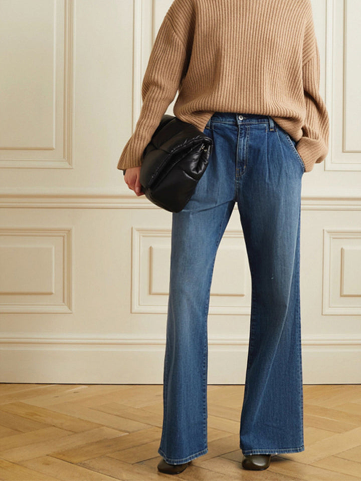 Kvinders brede jeans med høj talje og afslappet snit Stilla