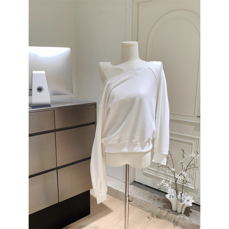 Femme Asymmetrisk Off-Shoulder Sweatshirt Stilla