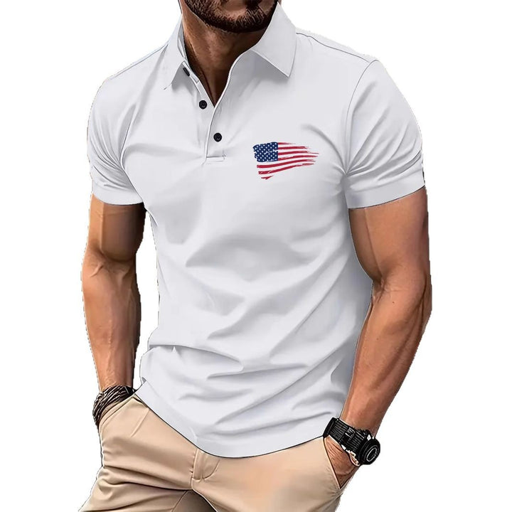 Herrer Poloshirt med dynamisk grafikdesign og åndbar bomulds teknologi Stilla