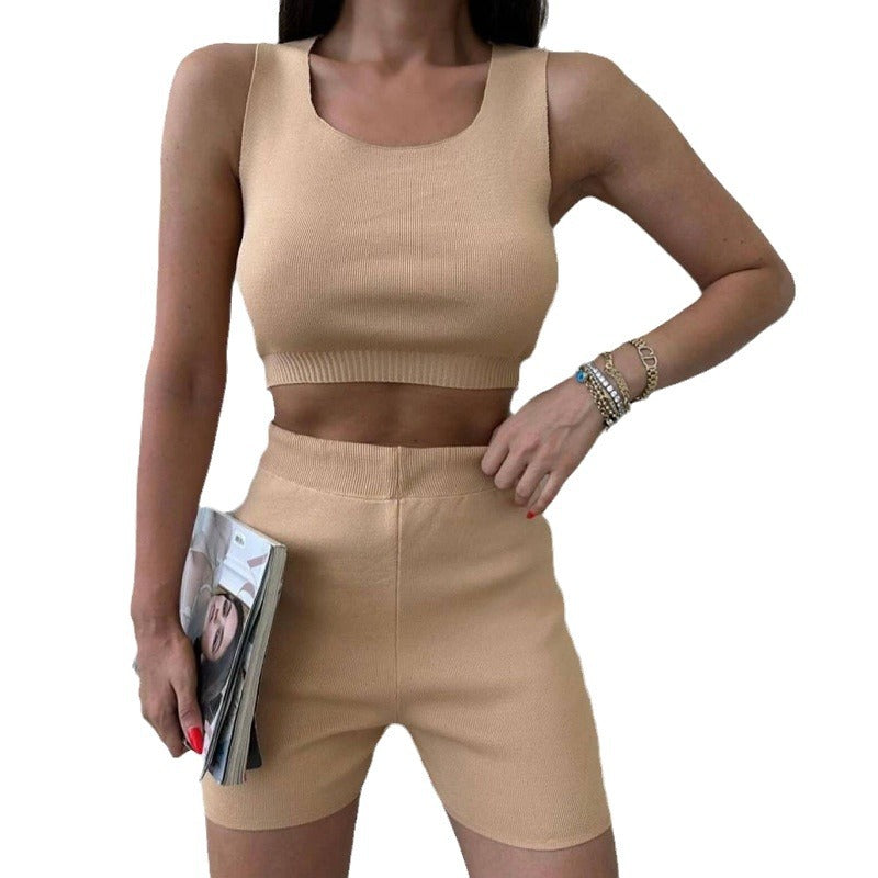 Dame Sporty Crop-Top og Shorts Sæt Stilla
