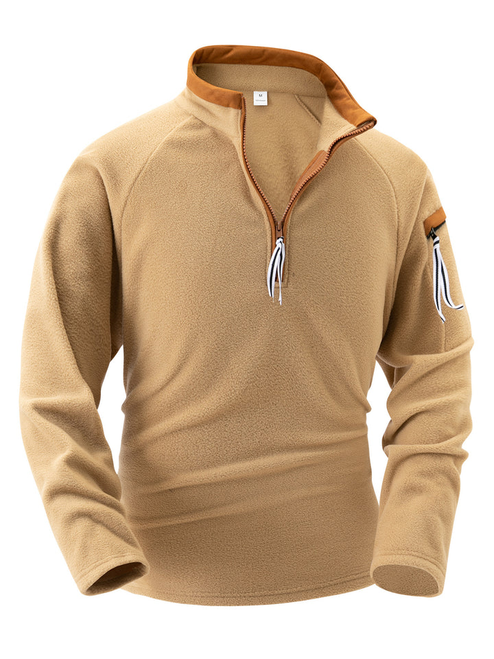 Herrer fleece-pullover med høj krave og lynlås Stilla