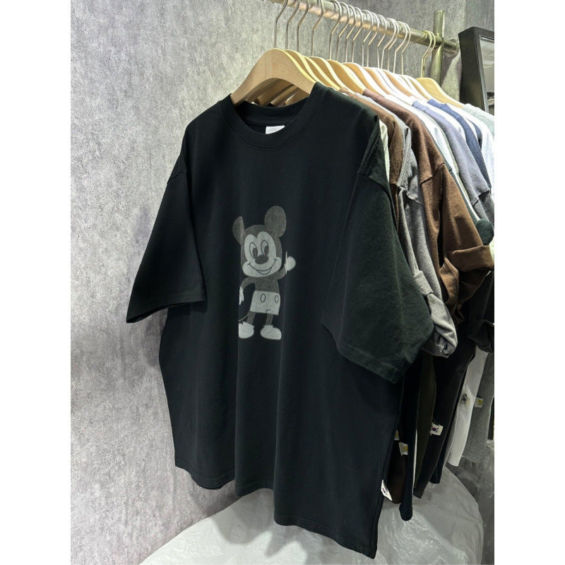 Dame Oversized T-Shirt med unik Mickey Mouse grafiktryk Stilla