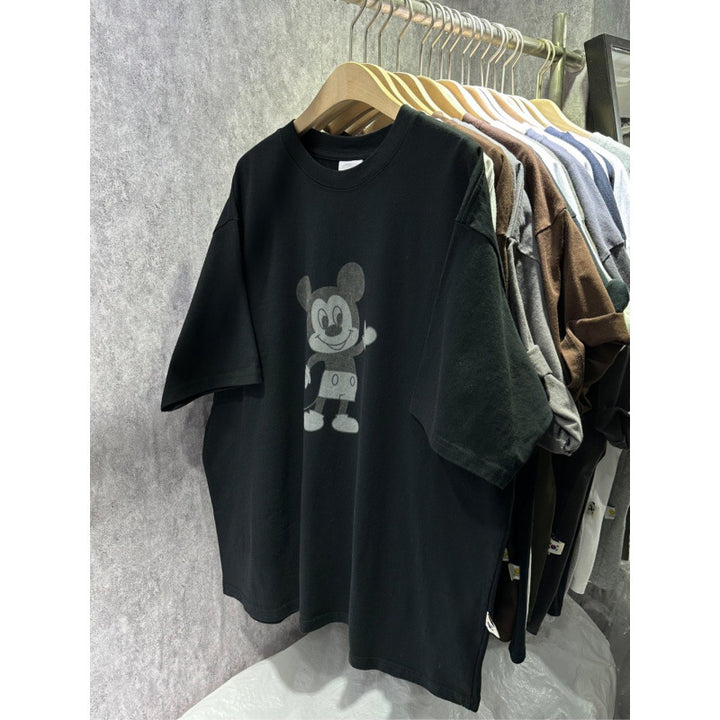 Dame Oversized T-Shirt med unik Mickey Mouse grafiktryk Stilla