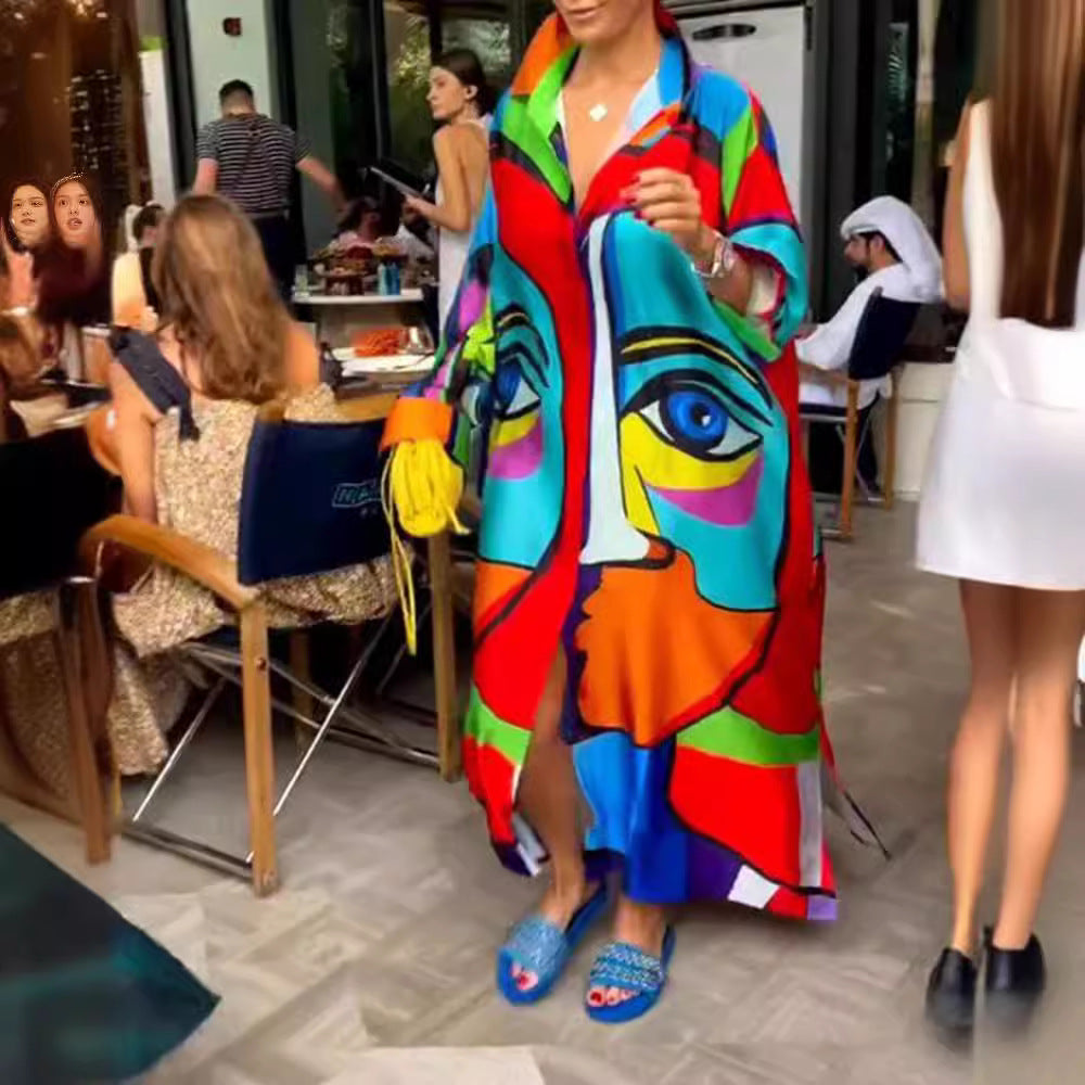 Dame kreativ Kimono med farverigt mønster Stilla