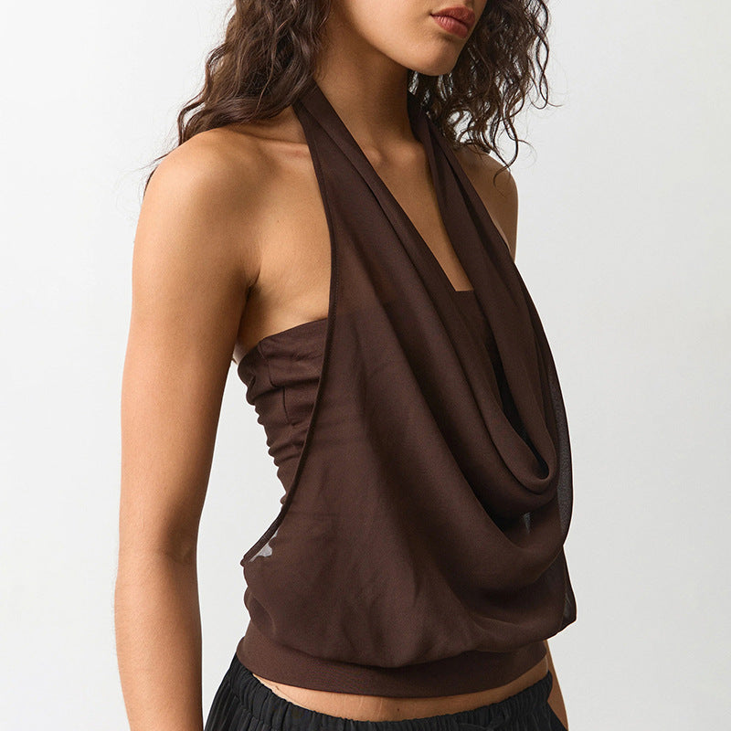 Dame Legende draperet halterneck top Skovae