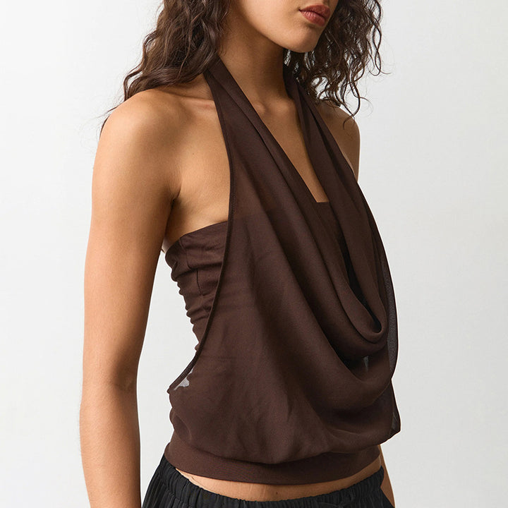 Dame Legende draperet halterneck top Skovae