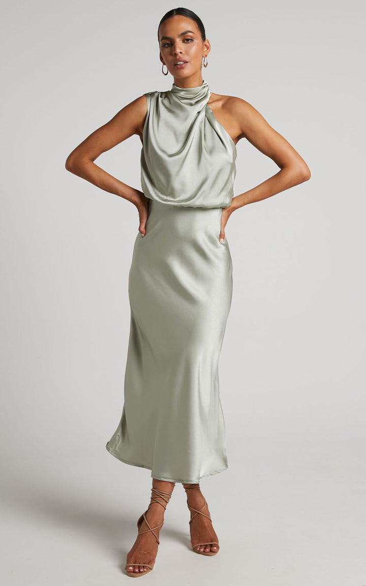 Dame Maxikjole med elegant Drapé Stilla