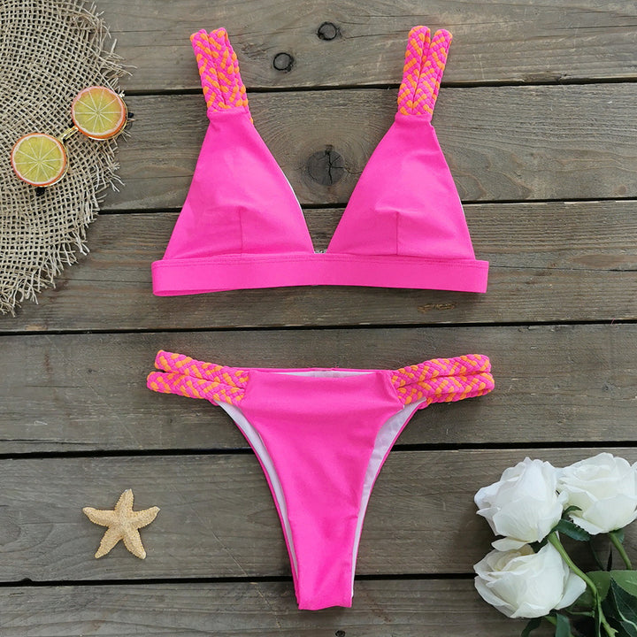 Dame Bikini-sæt med trendy flettede stropper og komfortabel pasform Stilla