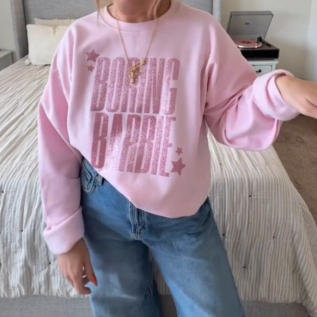 Kvinders sweatshirts med glitrende print Stilla