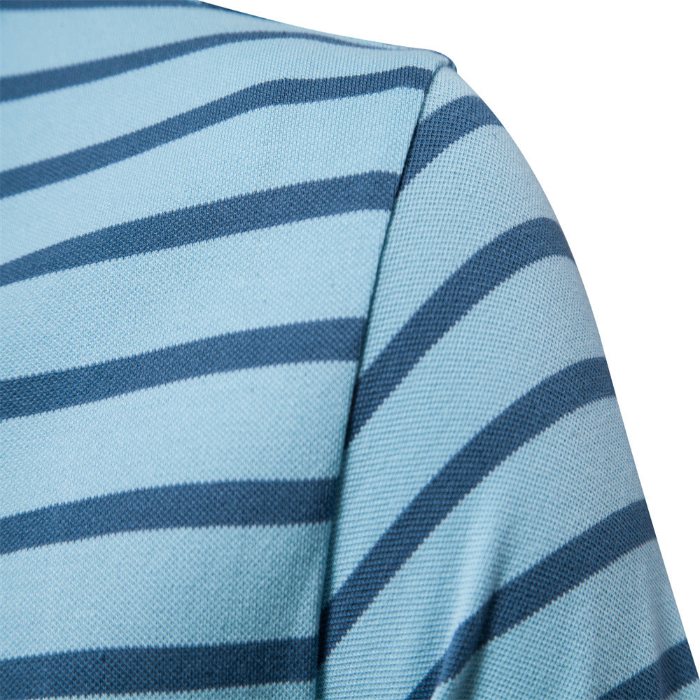 Herrer Poloshirt med moderne stribemønster og åndbar fugttransport Stilla