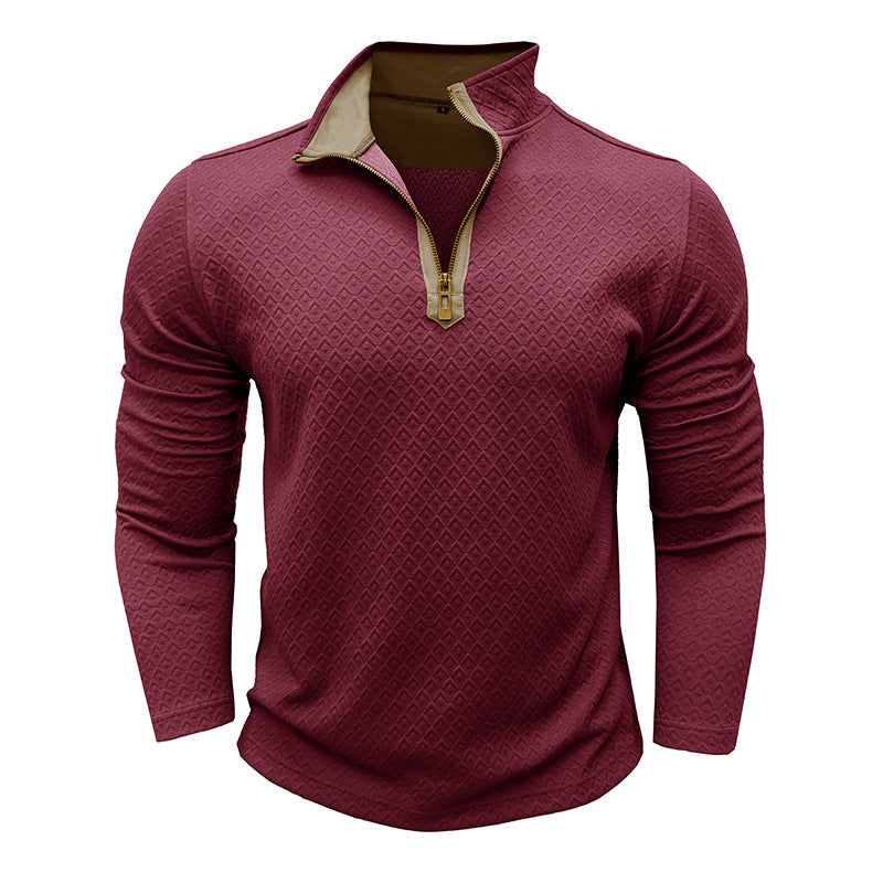 Herre moderigtig pullover med halvmultipart zip Stilla