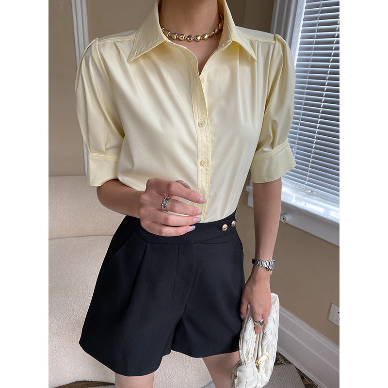 Damer Elegant Bluse med Puffærmer Stilla