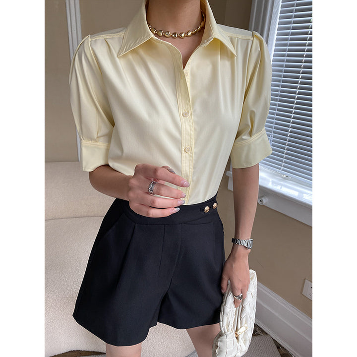 Damer Elegant Bluse med Puffærmer Stilla